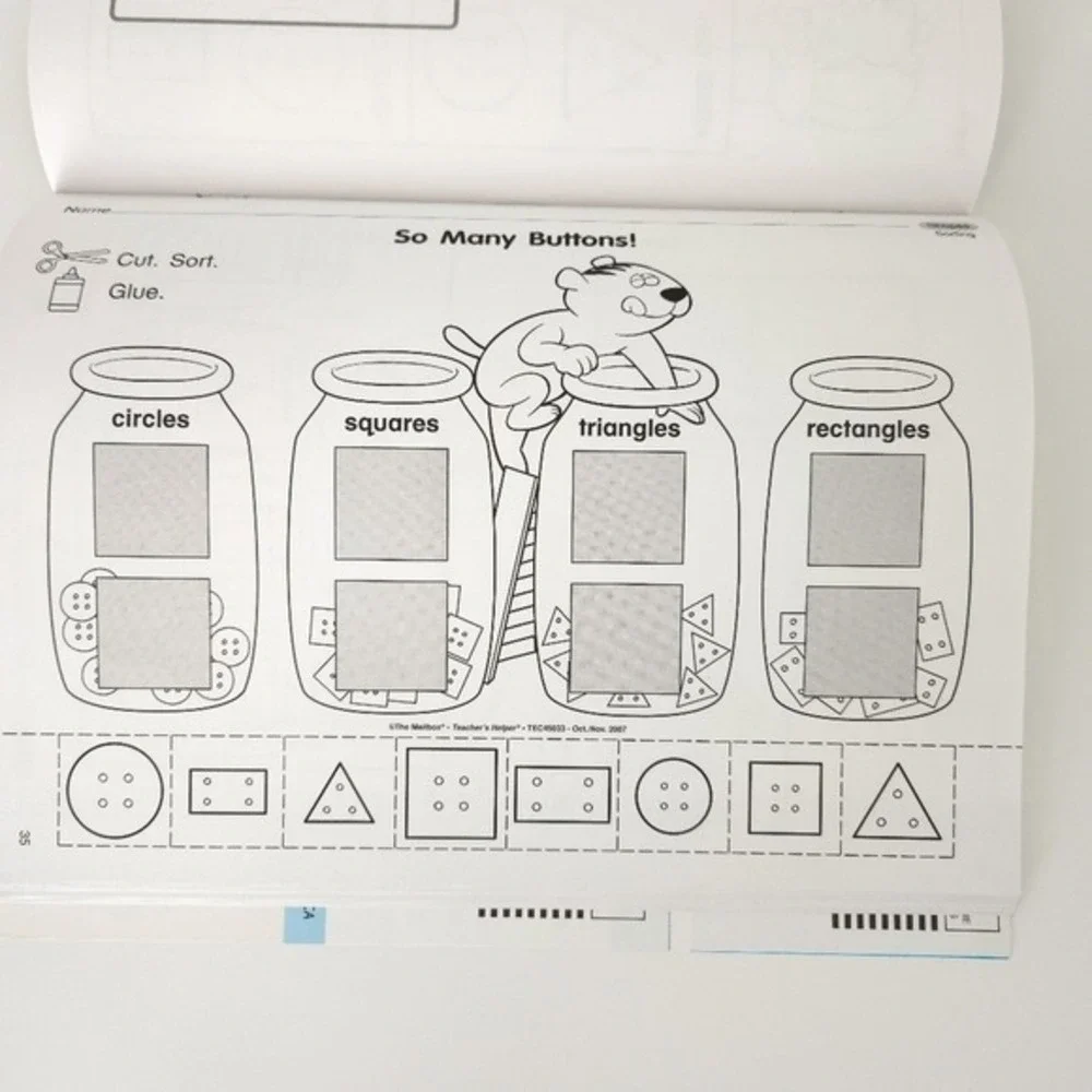 Pre-K Kindergarten Teaching Activity Books (Set of 3)- Matching, Puppets, Shapes